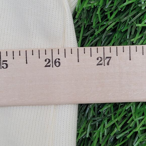 Vintage 90s Jantzen Sweater XL 26x25 Ivory Crest Ribbed - Picture 5 of 12